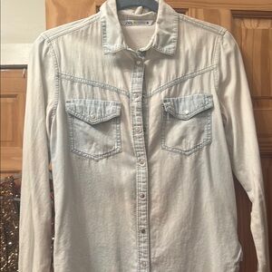 Zara Faded Blue Denim Shirt